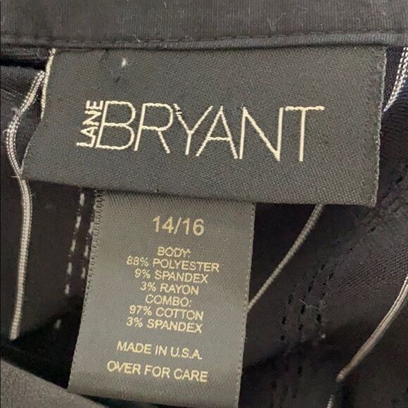 Lane Bryant Collared Zip-Up Chevron Long Sleeve Layering Blouse Black 14/16 EUC - Picture 14 of 15